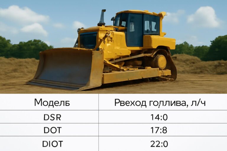 Расход топлива бульдозера: таблица по моделям